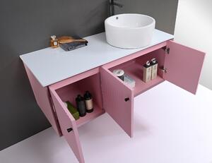 Dusty Fürdőszobai Bútor Szett, Rózsaszín, 120 cm, 3 darab