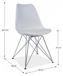 METAL NEW fehér szék + króm