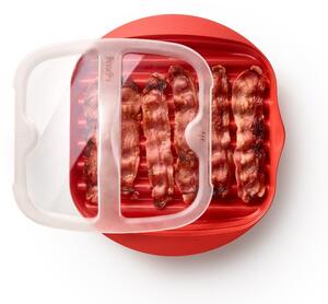Bacon piros műanyag szalonnasütő edény - Lékué