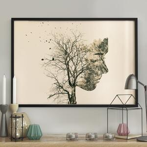 Girl Silhouette Tree plakát, 50 x 40 cm - DecoKing