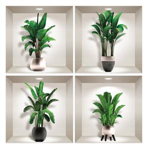 Exotic Palm Leaves 4 db-os 3D falmatrica szett - Ambiance