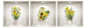 Yellow Flowers 3 db-os 3D falmatrica szett - Ambiance