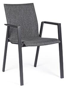 ODEON II fekete és szürke szövet kerti szék