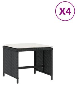 VidaXL 4 db fekete polyrattan kerti szék párnával 41 x 41 x 36 cm
