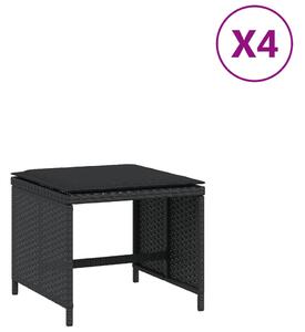 VidaXL 4 db fekete polyrattan kerti szék párnával 41 x 41 x 36 cm