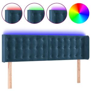 Bársony LED Fejtámla - Sötétkék - 147x16x78/88cm