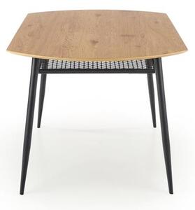 Jackson Asztal, MDF és Fém, Aranytölgy / Fekete, H160xSz90xM77 cm