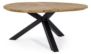 PALMDALE fekete és barna tikfa 8 személyes kerti asztal