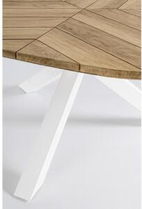 PALMDALE fehér és barna tikfa 8 személyes kerti asztal
