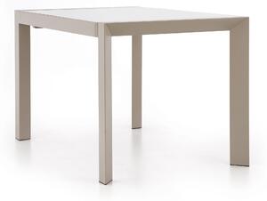 Arabis Kihúzható Asztal, Üveg és Fém, Világosbarna / Bézs, H122-182xSz82xM76 cm