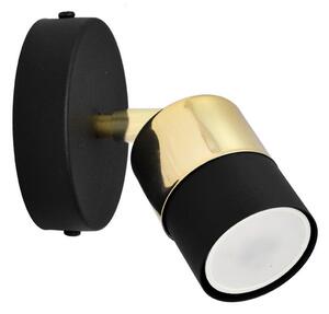 Helam LED Fali spotlámpa TUBSSON 1xGU10/6,5W/230V fekete/arany HE1578