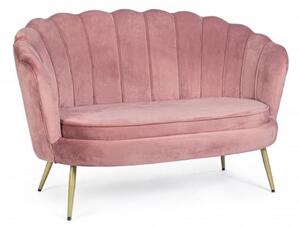 GILIOLA rózsaszín bársony kanapé