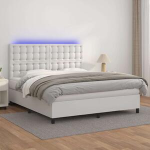 VidaXL LED-es Ágy - Műbőr - 160x200 cm