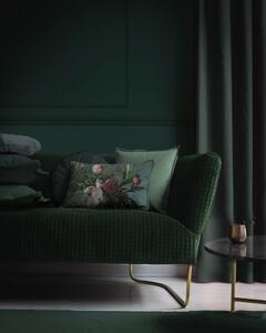 Bodegon zöld bársonypárna virágmintával, 50 x 35 cm - Velvet Atelier