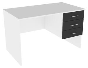 3 fiókos íróasztal fehér/grafit