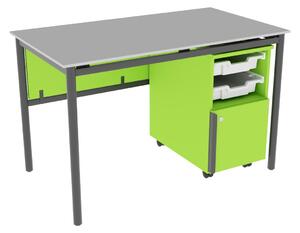 Flex íróasztal oldalszekrénnyel világosszürke/hamuszürke/ lime