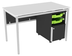 Flex íróasztal oldalszekrénnyel zöld/fehér