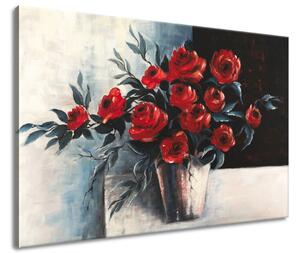 Gario Kézzel festett kép Rózsa a vázában Méret: 120 x 80 cm