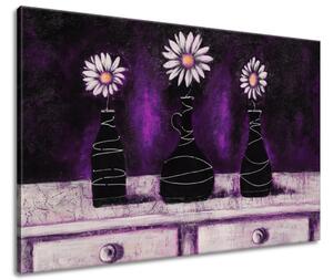 Gario Kézzel festett kép Margitvirágos lila trió Méret: 70 x 100 cm