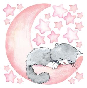 Magic Cat gyerek rózsaszín falmatrica - Ambiance