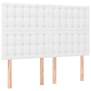 4 db Fehér Műbőr Ágyfejtámla - 72x5x78/88 cm