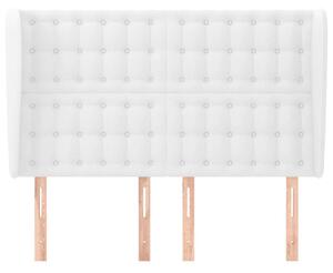 Modern Ágyfejtámla - Fehér Műbőr - 147x23x118/128cm