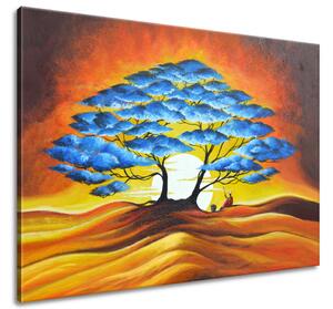 Gario Kézzel festett kép Pihenés a kék fa alatt Méret: 100 x 70 cm