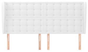 HomeElegance - Fehér Műbőr Ágyfejtámla Szárnyakkal - 163x23x118/128cm
