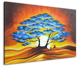 Gario Kézzel festett kép Pihenés a kék fa alatt Méret: 120 x 80 cm
