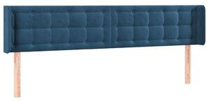 VIDAXL - Bársony Ágyfejtámla LED-del - Sötétkék - 163cm