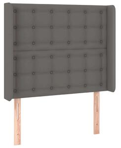 Szürke műbőr led-es fejtámla 83x16x118/128 cm