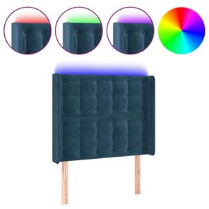 LED-es Bársony Fejtámla - Sötétkék - 83x16x118/128cm