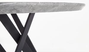Gustimo Asztal, MDF és Fém, Szürke / Fekete, Ø140xM77 cm