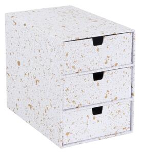 Ingrid aranyszínű-fehér doboz 3 fiókkal - Bigso Box of Sweden