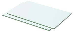 2 db átlátszó üveg paneles polc 50 x 25 cm