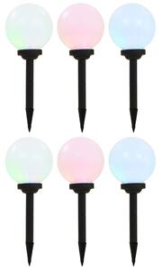 6 db napelemes kültéri LED gömblámpa 20 cm RGB