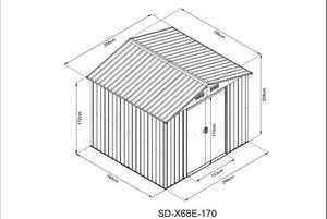 Hecht 6x8 Plus Kerti ház, Szerszámtároló, fém, (6x8 PLUS), 196cm x 258 cm