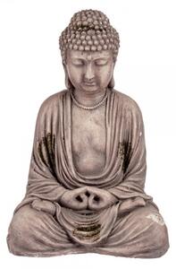 Ibergarden Dekoratív Kerti figura Buddha Szürke Polyresin (22,5 x 40,5 x 27 cm)