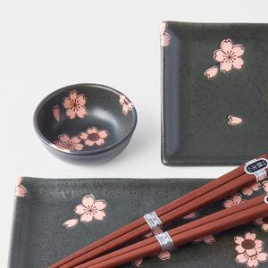 Sakura hatrészes szürke kerámia étkészlet sushihoz - MIJ
