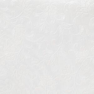 Goldea textil hátoldalú pvc terítő - virágok fehér alapon - méterárú 140 cm széles 140 cm