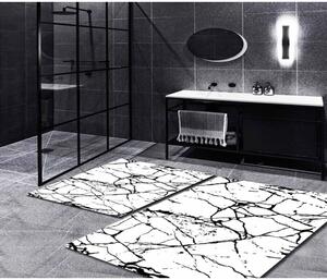 Fehér-fekete fürdőszobai kilépő szett 2 db-os 60x100 cm Marble – Mila Home