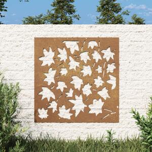 Juharlevél mintás corten acél kerti faldísz 55x55 cm