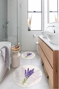 Lila-bézs fürdőszobai kilépő szett 2 db-os ø 100 cm – Mila Home