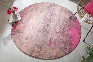 MODERN ART bézs és rózsaszín kerek szövet szőnyeg 150cm