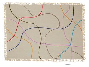 Bézs pamut takaró 200x140 cm Outline - Hübsch