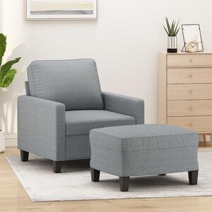VidaXL világosszürke szövet kanapéfotel lábtartóval 60 cm