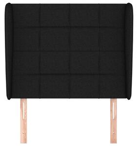 Fekete szövet fejtámla szárnyakkal 103 x 23 x 118/128 cm