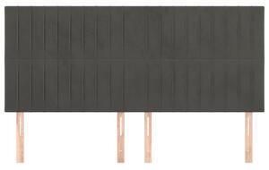 VIDAXL - Ágyfejtámla - Bársony - Sötétszürke - 180x80 cm