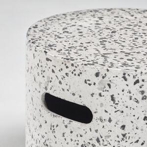 Jenell fehér beton kerti tárolóasztal, ⌀ 35 cm - Kave Home