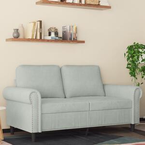 Kétszemélyes világosszürke bársony kanapé 120 cm